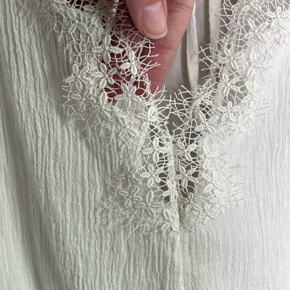 VICTORIA'S SECRET Boho Beach Pool Cover Up One Piece White Romper size Medium - Picture 6 of 13